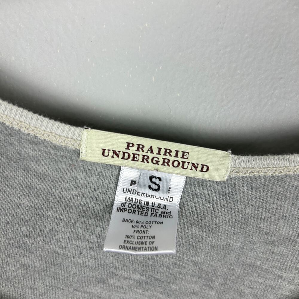 Prairie Underground Lagenlook Gray Patchwork Long Sleeve Tunic Layering Dress S - Picture 4 of 6